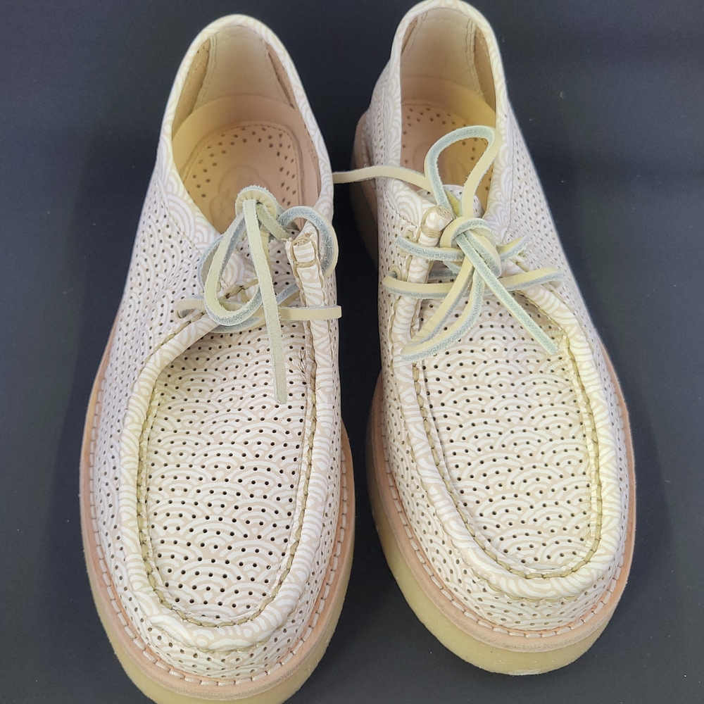 Sperry Cream Slip-On Loafers with Perforated Design